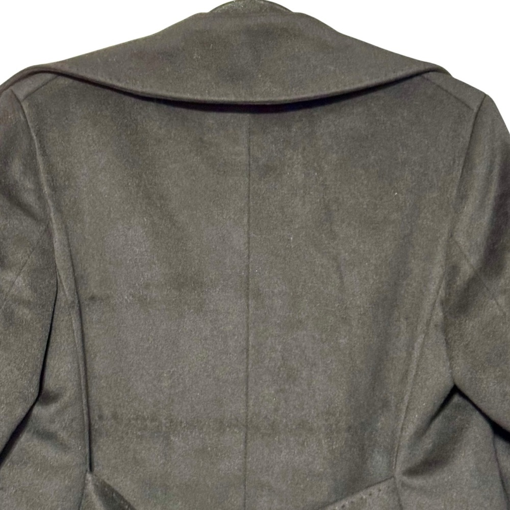 MAX MARA 100% Virgin Wool Made In Italy Double Breasted Black Pea Coat Size 2 - Picture 8 of 14